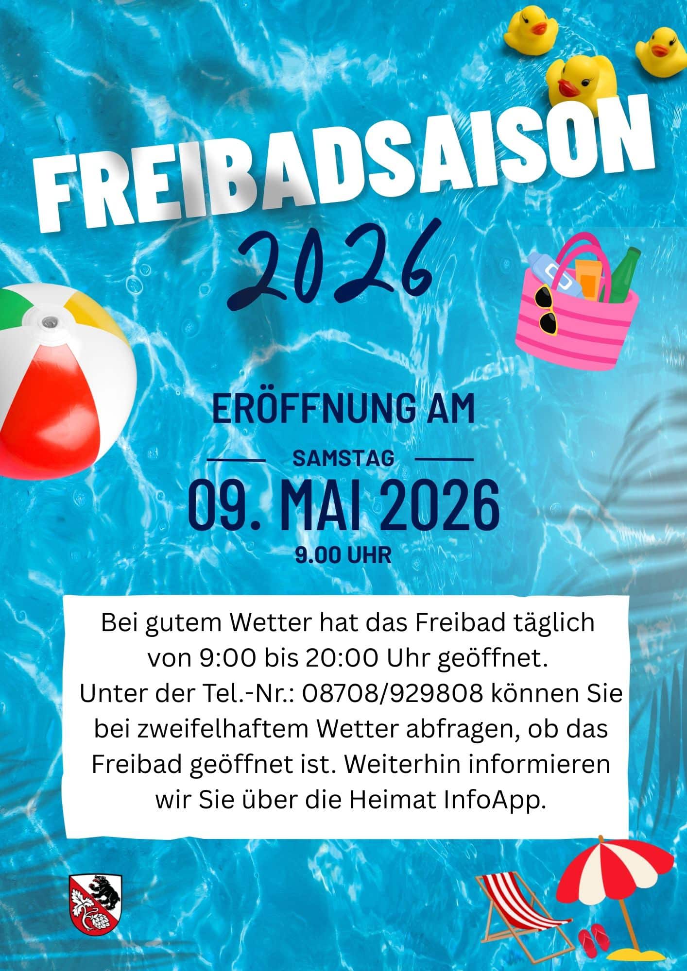 Blue and White Modern Summer Pool Party Event flyer - 1